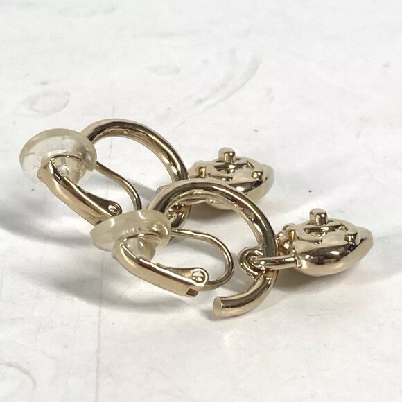 CHANEL 22B CC CC Mark Heart Accessories Earrings Metal Gold Unused - Picture 9 of 13
